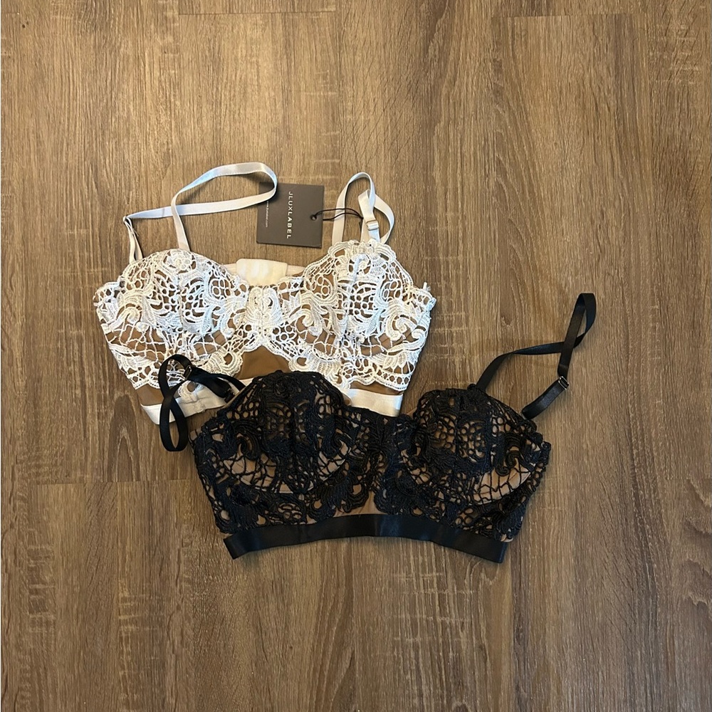 JLux Label White Lace Bra